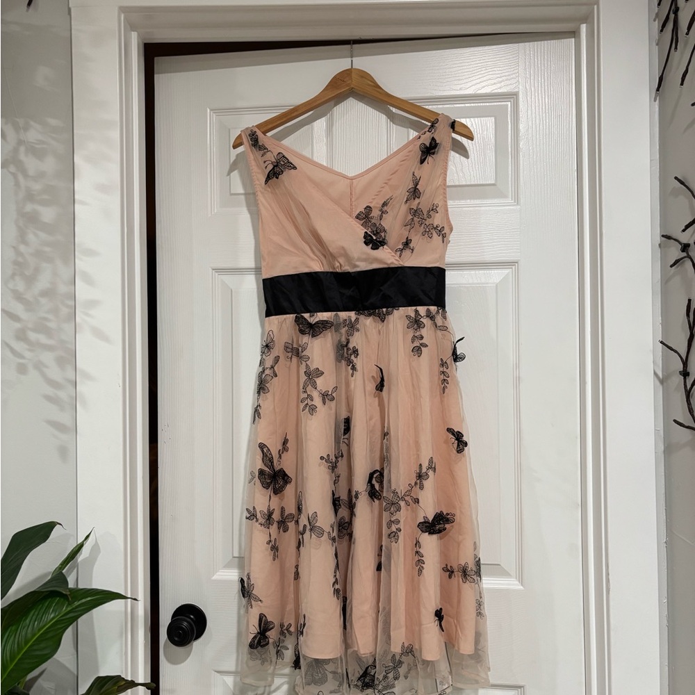 NWT Retro Stage Butterfly Embroidered Midi Dress - Picture 7 of 11